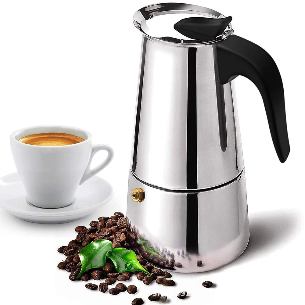 Moka Pot Stove - Cafeteira moka de aço inoxidável premium,