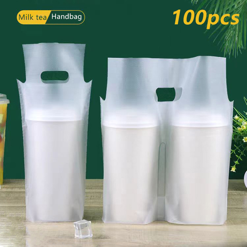 Coffee Tea With Milk - 100 Sacos Plásticos Transparentes Foscos Descartáveis