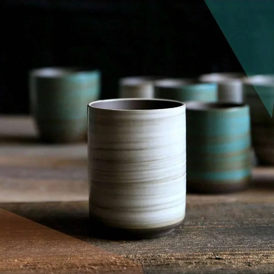 Xbloom Coffee Tea - Caneca de pedra esmaltada crackle pintada